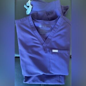 Figs Deep Blue Purple Set (Top and Bottom)